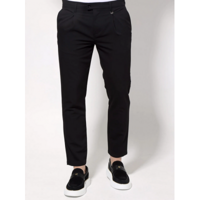 Life Style Butiken Ανδρικό Υφασμάτινο Παντελόνι με πιέτες LS14694-1 Black